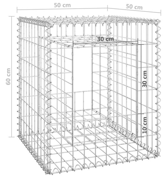 VidaXL Συρματοκιβώτια Στύλοι 2 τεμ. 50 x 50 x 60 εκ. Σιδερένιοι