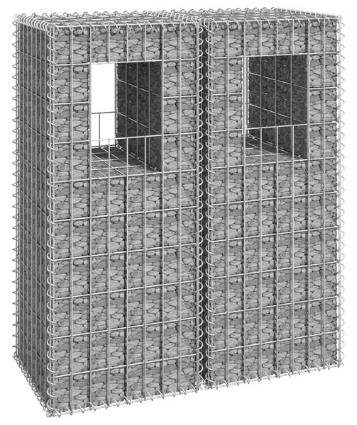 VidaXL Συρματοκιβώτια Στύλοι 2 τεμ. 40 x 40 x 100 εκ. Σιδερένιοι