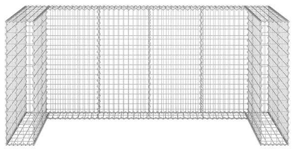 VidaXL Συρματοκιβώτιο Τοίχος για Κάδους 254x100x110 εκ Γαλβαν. Χάλυβας