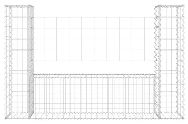 VidaXL Συρματοκιβώτιο σε U Σχήμα με 2 Στύλους 140x20x100 εκ Σιδερένιο