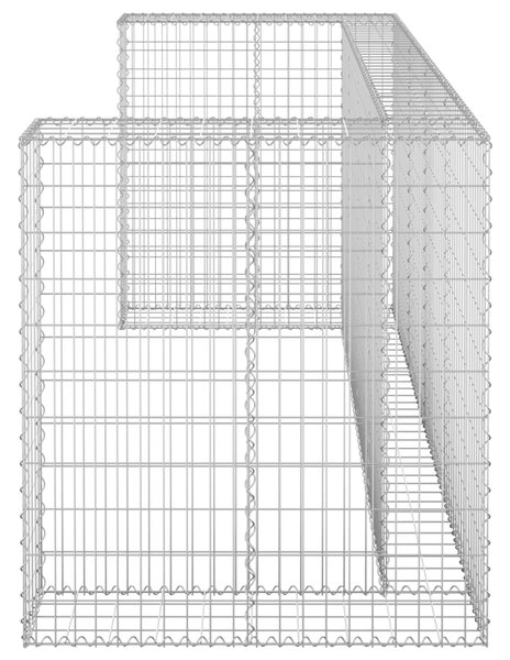 VidaXL Συρματοκιβώτιο Τοίχος για Κάδους 254x100x110 εκ Γαλβαν. Χάλυβας