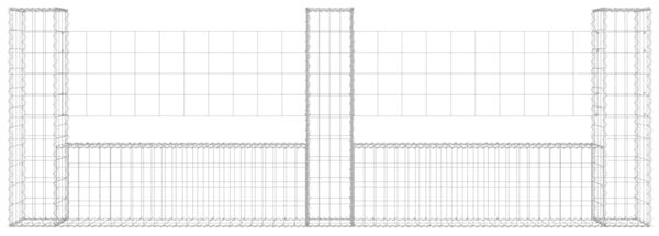 VidaXL Συρματοκιβώτια σε U Σχήμα με 3 Στύλους 260x20x100 εκ Σιδερένιο