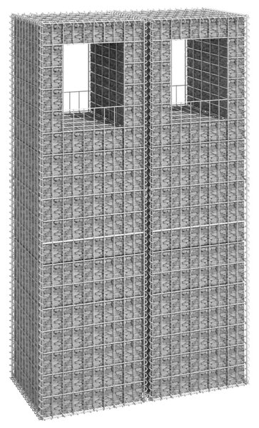 VidaXL Συρματοκιβώτια Στύλοι 2 τεμ. 50 x 50 x 180 εκ. Σιδερένιοι