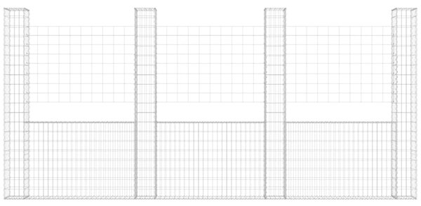 VidaXL Συρματοκιβώτιο σε U Σχήμα με 5 Στύλους 500x20x200 εκ Σιδερένιο