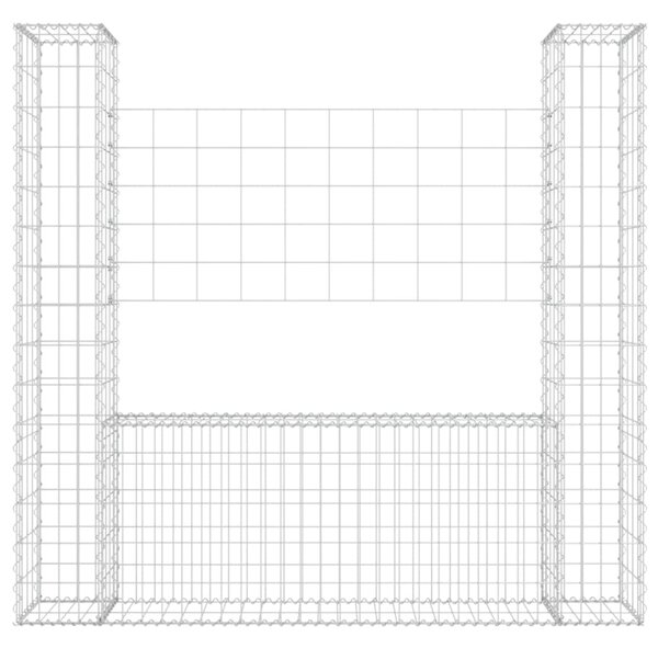 VidaXL Συρματοκιβώτιο σε U Σχήμα με 2 Στύλους 140x20x150 εκ. Σιδερένιο