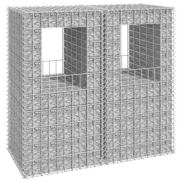 VidaXL Συρματοκιβώτια Στύλοι 2 τεμ. 50 x 50 x 100 εκ. Σιδερένιοι