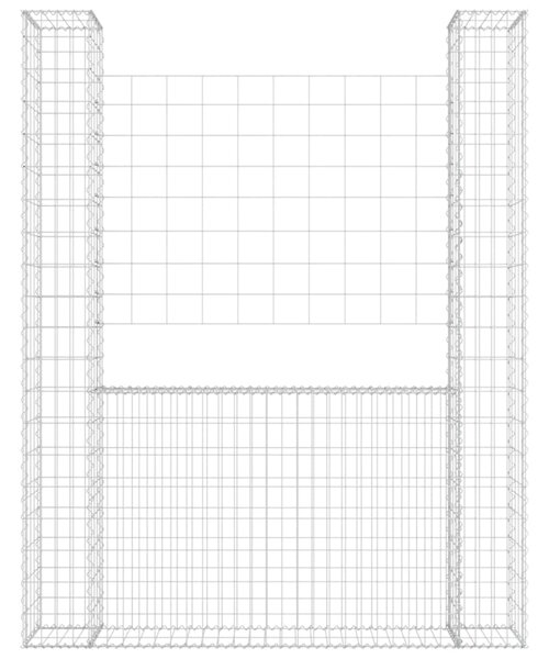 VidaXL Συρματοκιβώτιο σε U Σχήμα με 2 Στύλους 140x20x200 εκ Σιδερένιο