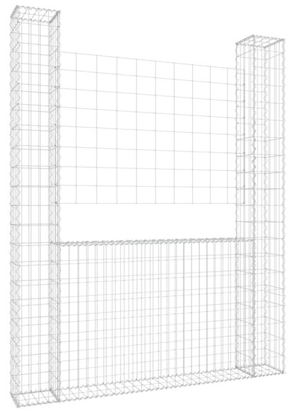 VidaXL Συρματοκιβώτιο σε U Σχήμα με 2 Στύλους 140x20x200 εκ Σιδερένιο