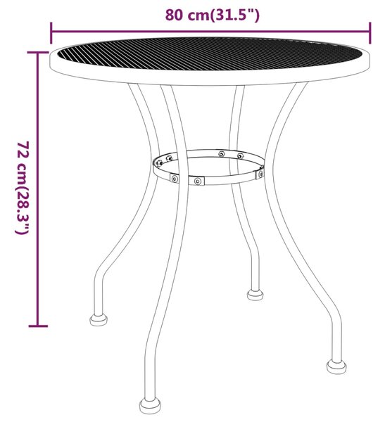 VidaXL Σετ Τραπεζαρίας Κήπου 3 τεμ. Ανθρακί Εκτεταμένο Μεταλλ. Πλέγμα