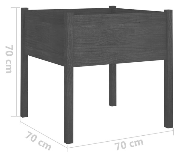 VidaXL Ζαρντινιέρες 2 τεμ. Μαύρο 70 x 70 x 70 εκ. Μασίφ Ξύλο Πεύκου