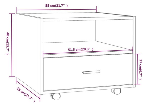 VidaXL Τραπεζάκι Σαλονιού Μαύρο 55x55x40 εκ. από Επεξεργασμένο Ξύλο