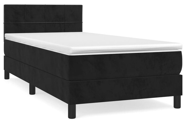 VidaXL Κρεβάτι Boxspring με Στρώμα Μαύρο 100x200 εκ. Βελούδινο