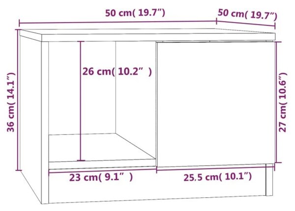 VidaXL Τραπεζάκι Σαλονιού Λευκό 50x50x36 εκ. από Επεξεργασμένο Ξύλο