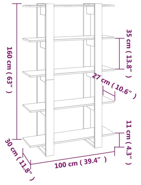 VidaXL Βιβλιοθήκη/Διαχωριστικό Χώρου Λευκό 100 x 30 x 160 εκ