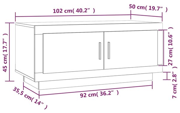 VidaXL Τραπεζάκι Σαλονιού Sonoma Δρυς 102x50x45 εκ. Επεξεργασμένο Ξύλο