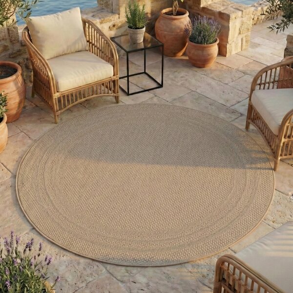 Στρογγυλό Χαλί Desert V4 Μπεζ 120x120 cm