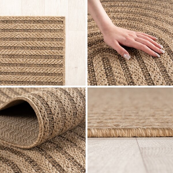 Στρογγυλό Χαλί Timber V1 Μπεζ 80x80 cm