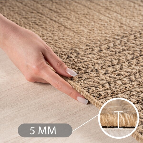 Στρογγυλό Χαλί Timber V5 Μπεζ 120x120 cm