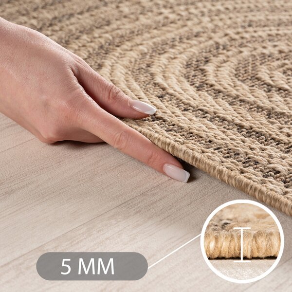 Στρογγυλό Χαλί Timber V1 Μπεζ 80x80 cm