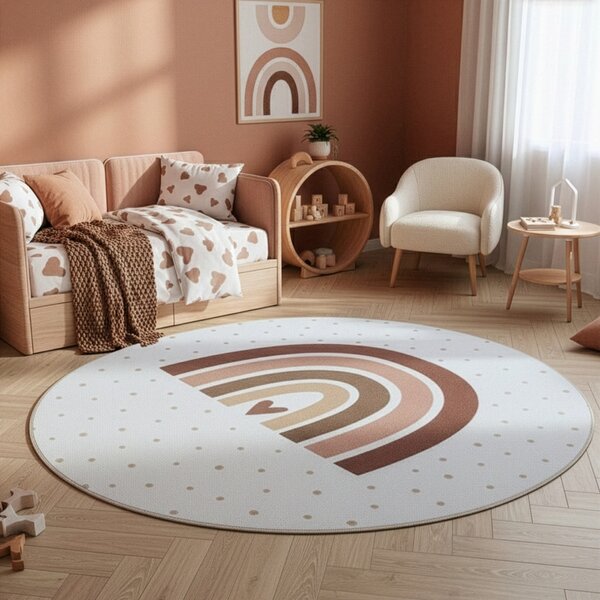 Στρογγυλό Χαλί Coco V2 Κρεμ 120x120 cm