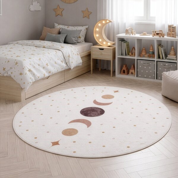 Στρογγυλό Χαλί Coco V6 Κρεμ 120x120 cm