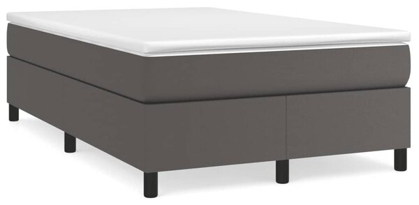 VidaXL Κρεβάτι Boxspring με Στρώμα Γκρι 120x190εκ. από Συνθετικό Δέρμα