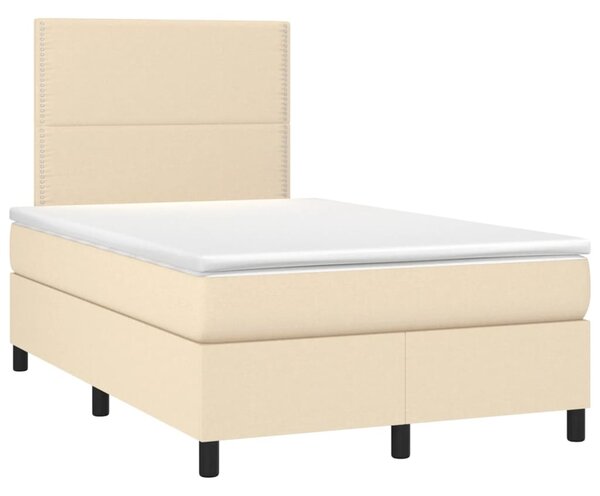 VidaXL Κρεβάτι Boxspring με Στρώμα Κρεμ 120x190 εκ. Υφασμάτινο