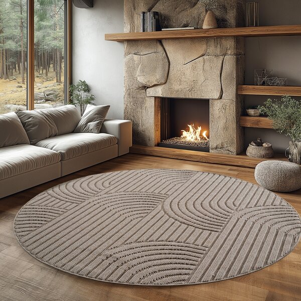 Στρογγυλό Χαλί Helix V2 Μπεζ 120x120 cm