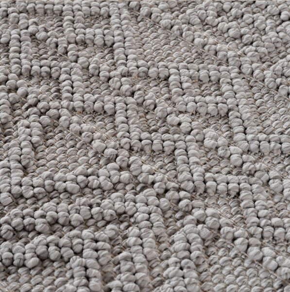 Στρογγυλό Χαλί Helix etno V3 Ασημί 120x120 cm