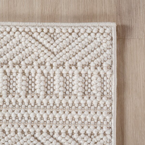 Στρογγυλό Χαλί Helix etno V3 Κρεμ 120x120 cm