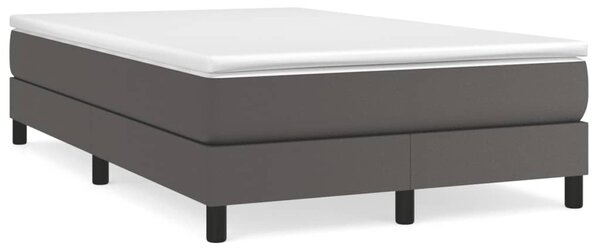 VidaXL Κρεβάτι Boxspring με Στρώμα Γκρι 120x190εκ. από Συνθετικό Δέρμα