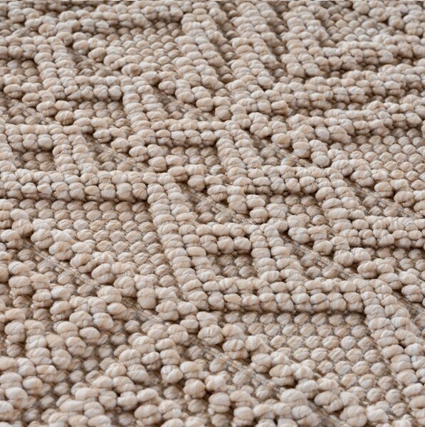Στρογγυλό Χαλί Helix etno V3 Μπεζ 120x120 cm
