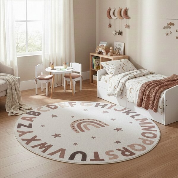 Στρογγυλό Χαλί Coco V3 Κρεμ 160x160 cm