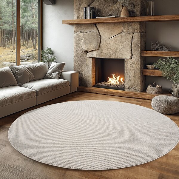 Στρογγυλό Χαλί Helix V1 Κρεμ 120x120 cm