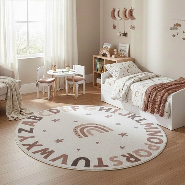 Στρογγυλό Χαλί Coco V3 Κρεμ 160x160 cm