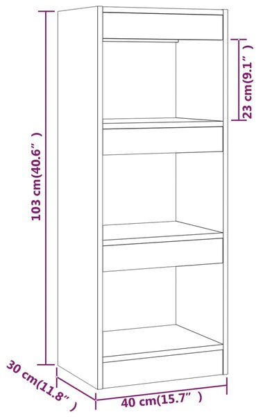 VidaXL Βιβλιοθήκη/Διαχωρ. Χώρου Καπνιστή Δρυς 40x30x103 εκ Μοριοσανίδα