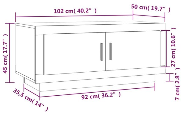 VidaXL Τραπεζάκι Σαλονιού Καπνιστή Δρυς 102x50x45εκ. από Επεξεργ. Ξύλο