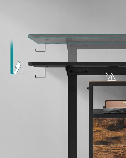 Ρυθμιζόμενο γραφείο Songmics Μαύρο 140x60x120 cm