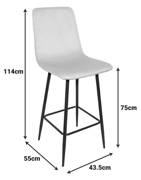 Σκαμπό μπαρ Grato σκούρο πράσινο 43.5x55x114 cm