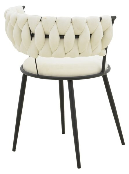 Καρέκλα με μπράτσα Alkia I Εκρού 57x58.5x72 cm