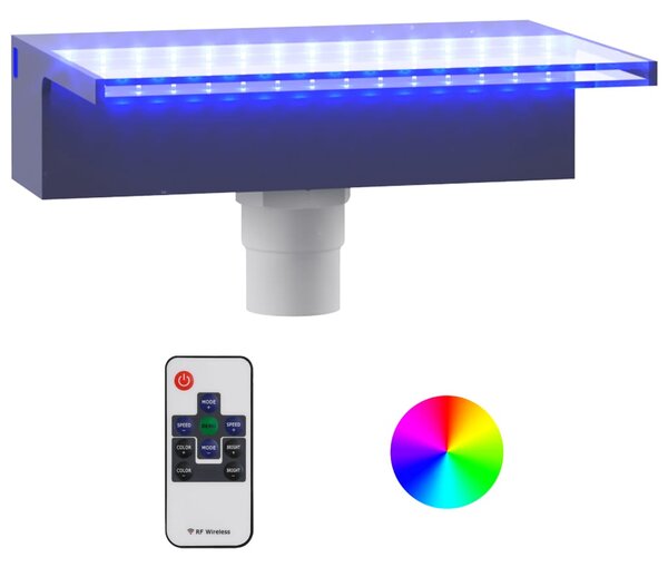 VidaXL Σιντριβάνι Καταρράκτης Πισίνας με RGB LED 30 εκ. Ακρυλικό