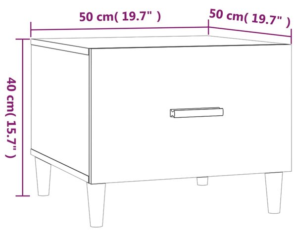 VidaXL Τραπεζάκια Σαλονιού 2 τεμ. Λευκά 50x50x40 εκ Επεξεργασμένο Ξύλο