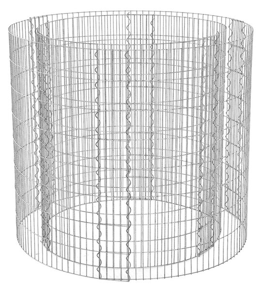Στρογγυλή υπερυψωμένη γλάστρα gabion Songmics Ασημί 90x70x80 cm