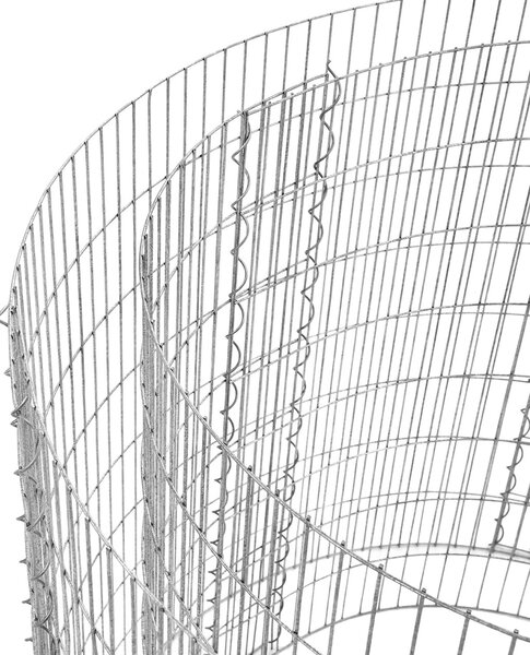 Στρογγυλή υπερυψωμένη γλάστρα gabion Songmics Ασημί 90x70x80 cm