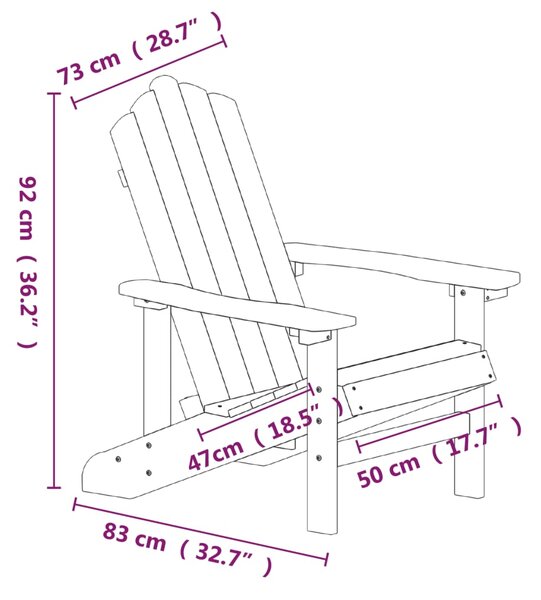 VidaXL Καρέκλες Κήπου Adirondack 2 τεμ. Ανθρακί από HDPE