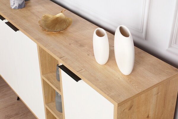 Κονσόλα Clara Console - Oak, Λευκό