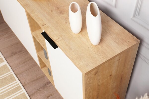 Κονσόλα Clara Console - Oak, Λευκό