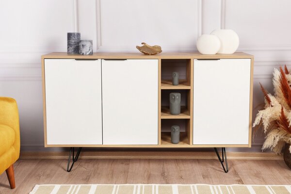 Κονσόλα Clara Console - Oak, Λευκό