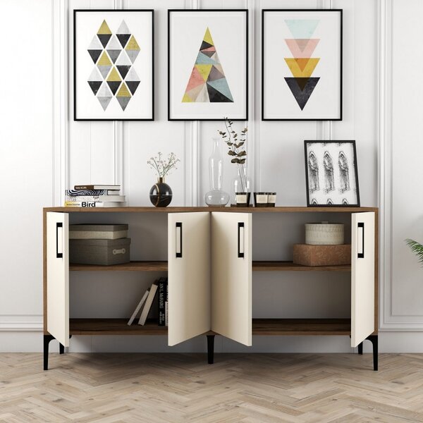 Κονσόλα Kiev 160 - Walnut, Cream