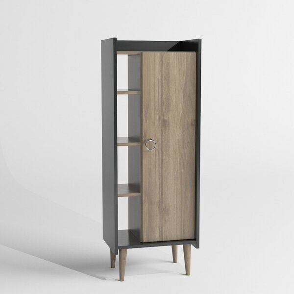 Ντουλάπα Lagomood Ruby - Walnut, Ανθρακί